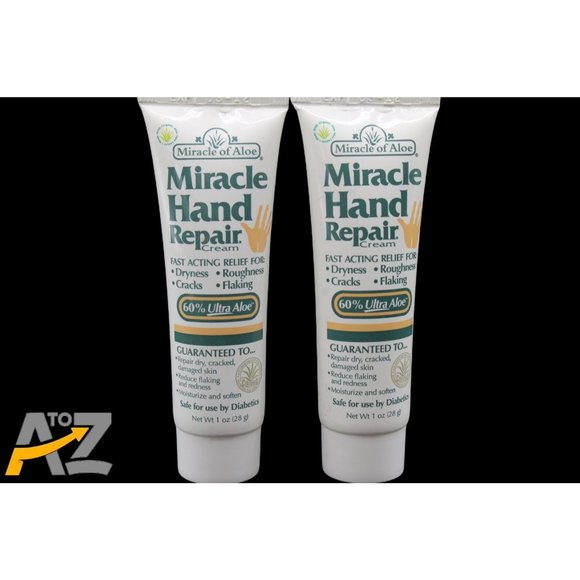 NEW Lot of 2 Miracle Hand Repair Cream 1oz Tube 60% Ultra Of Aloe   EXPIRED - Picture 1 of 9